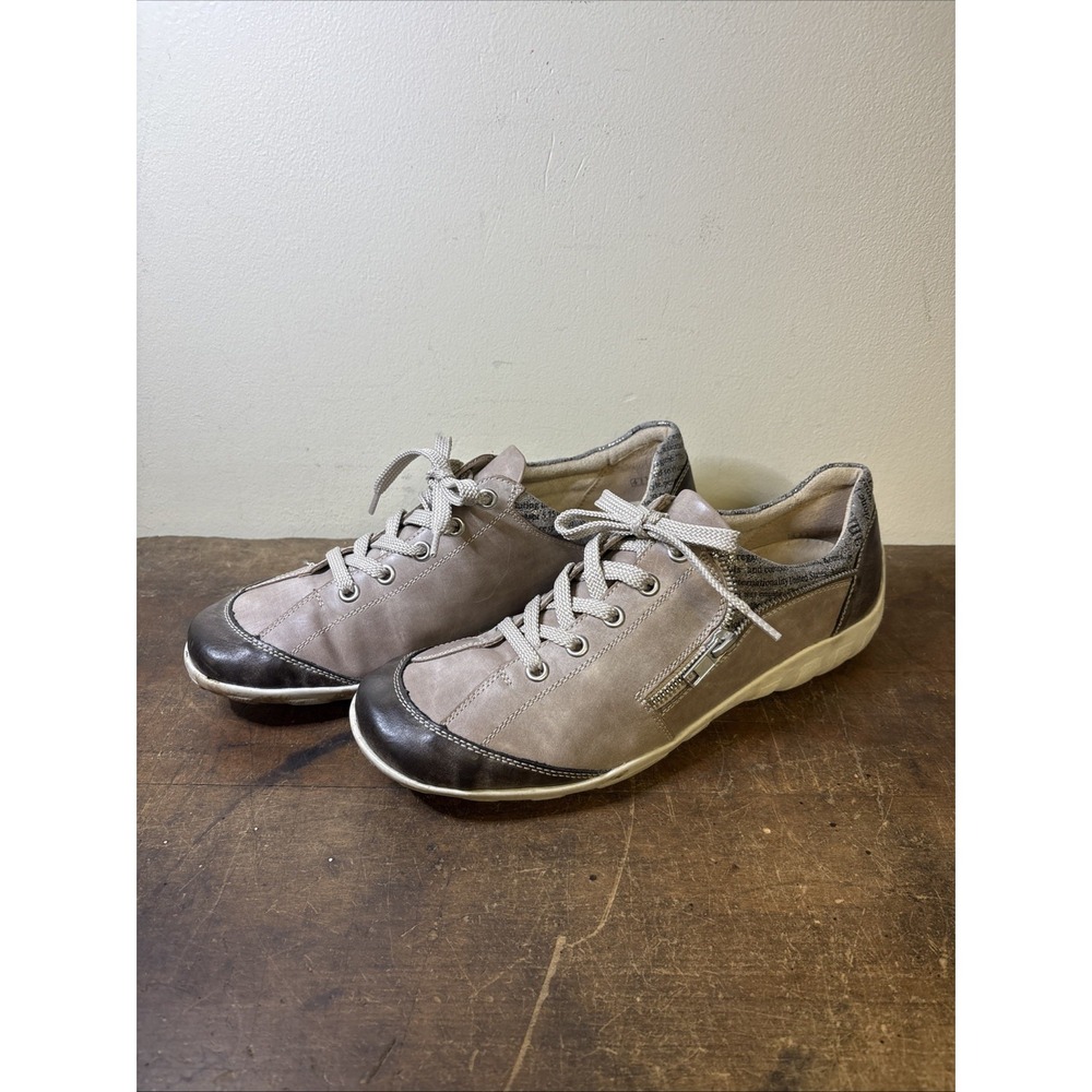 WOMENS FLAT SHOES REMONTE Eu 41 Metallic Flats Lace Up Casual LEATHER